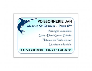 Carte de visite Poissonnerie JAN
